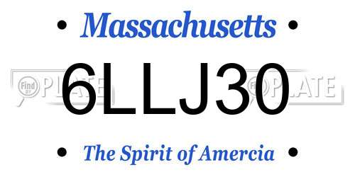 6LLJ30 Massachusetts License Plate