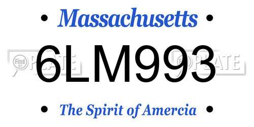6LM993 Massachusetts License Plate