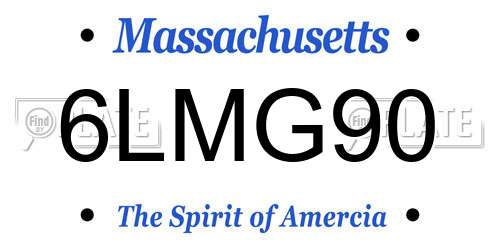 6LMG90 Massachusetts License Plate