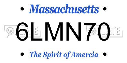 6LMN70 Massachusetts License Plate
