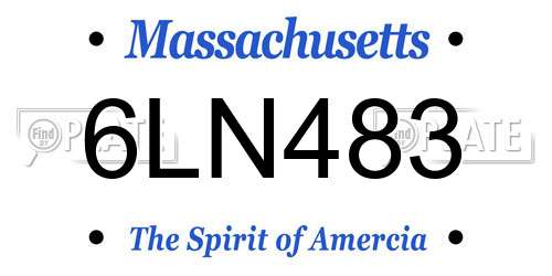 6LN483 Massachusetts License Plate