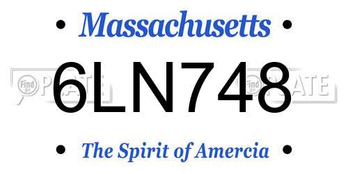 6LN748 Massachusetts License Plate
