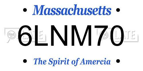 6LNM70 Massachusetts License Plate