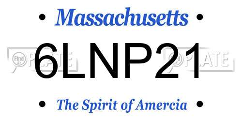 6LNP21 Massachusetts License Plate