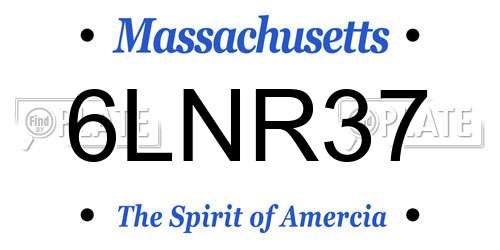 6LNR37 Massachusetts License Plate