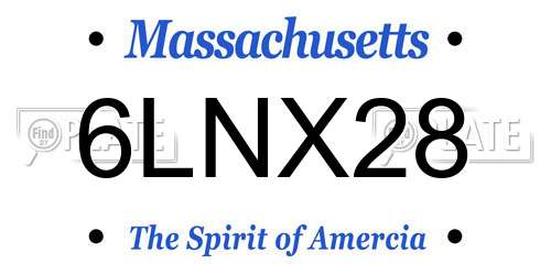 6LNX28 Massachusetts License Plate