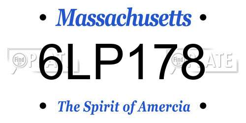 6LP178 Massachusetts License Plate