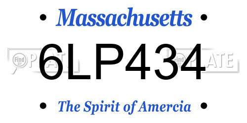 6LP434 Massachusetts License Plate
