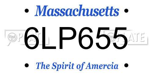 6LP655 Massachusetts License Plate