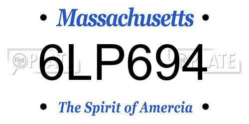 6LP694 Massachusetts License Plate