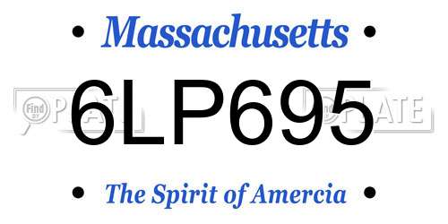 6LP695 Massachusetts License Plate