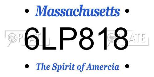 6LP818 Massachusetts License Plate