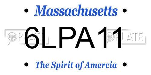 6LPA11 Massachusetts License Plate