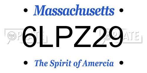 6LPZ29 Massachusetts License Plate