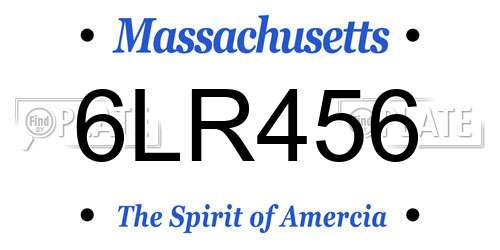 6LR456 Massachusetts License Plate