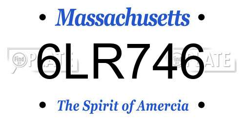 6LR746 Massachusetts License Plate