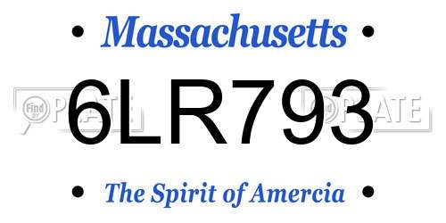 6LR793 Massachusetts License Plate