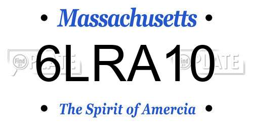 6LRA10 Massachusetts License Plate