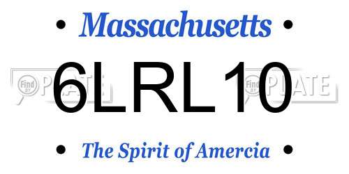 6LRL10 Massachusetts License Plate