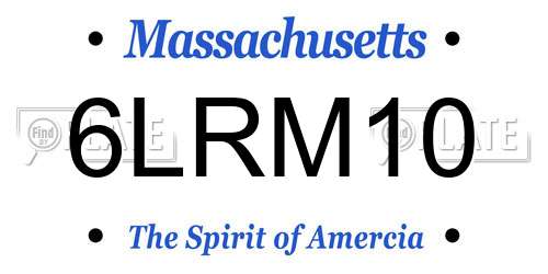 6LRM10 Massachusetts License Plate
