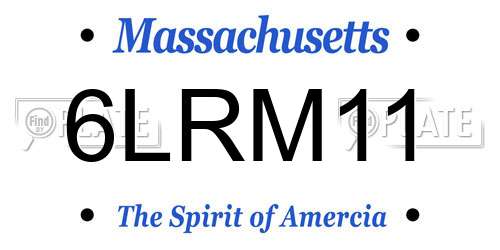 6LRM11 Massachusetts License Plate