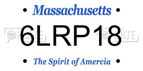 6LRP18 Massachusetts License Plate