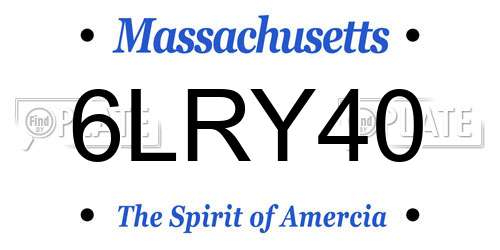 6LRY40 Massachusetts License Plate