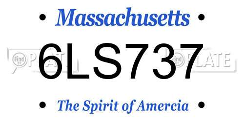 6LS737 Massachusetts License Plate