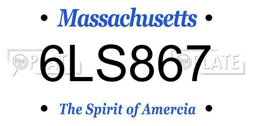6LS867 Massachusetts License Plate