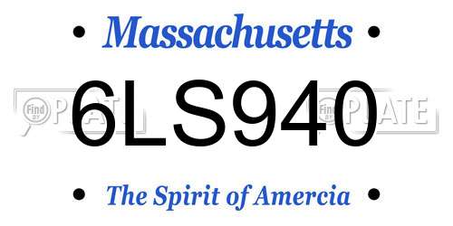 6LS940 Massachusetts License Plate