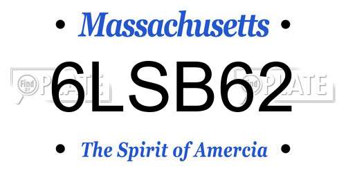 6LSB62 Massachusetts License Plate
