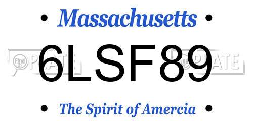 6LSF89 Massachusetts License Plate