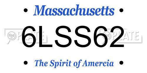 6LSS62 Massachusetts License Plate