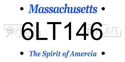 6LT146 Massachusetts License Plate