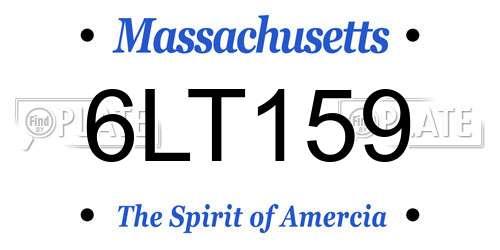 6LT159 Massachusetts License Plate