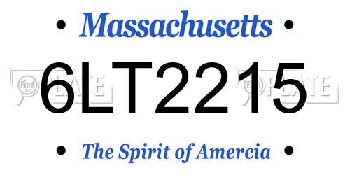 6LT2215 Massachusetts License Plate