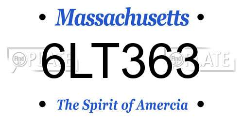 6LT363 Massachusetts License Plate