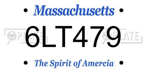 6LT479 Massachusetts License Plate