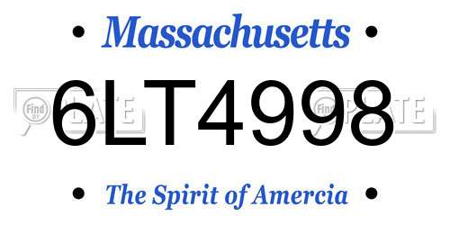 6LT4998 Massachusetts License Plate