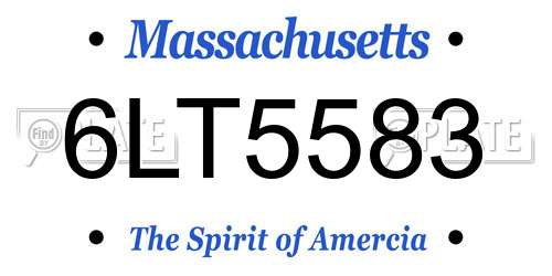6LT5583 Massachusetts License Plate