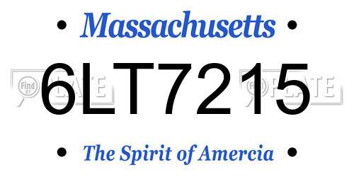 6LT7215 Massachusetts License Plate
