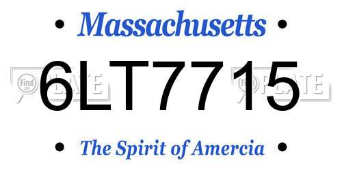 6LT7715 Massachusetts License Plate