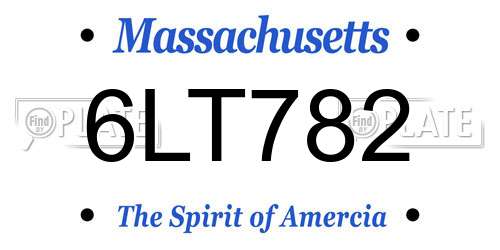 6LT782 Massachusetts License Plate