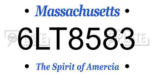 6LT8583 Massachusetts License Plate