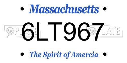 6LT967 Massachusetts License Plate