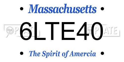 6LTE40 Massachusetts License Plate