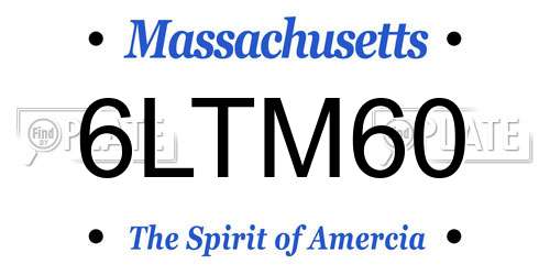 6LTM60 Massachusetts License Plate