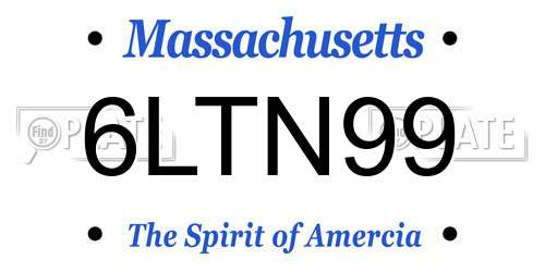 6LTN99 Massachusetts License Plate