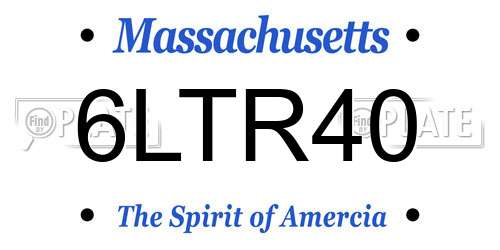 6LTR40 Massachusetts License Plate