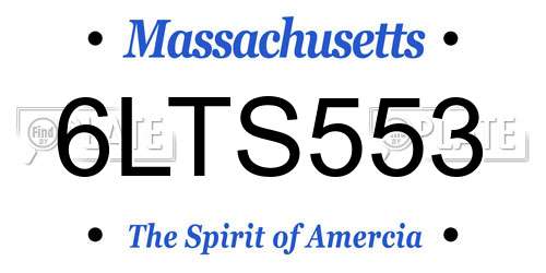 6LTS553 Massachusetts License Plate